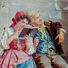 Схема вышивки «An Old Couple.»
