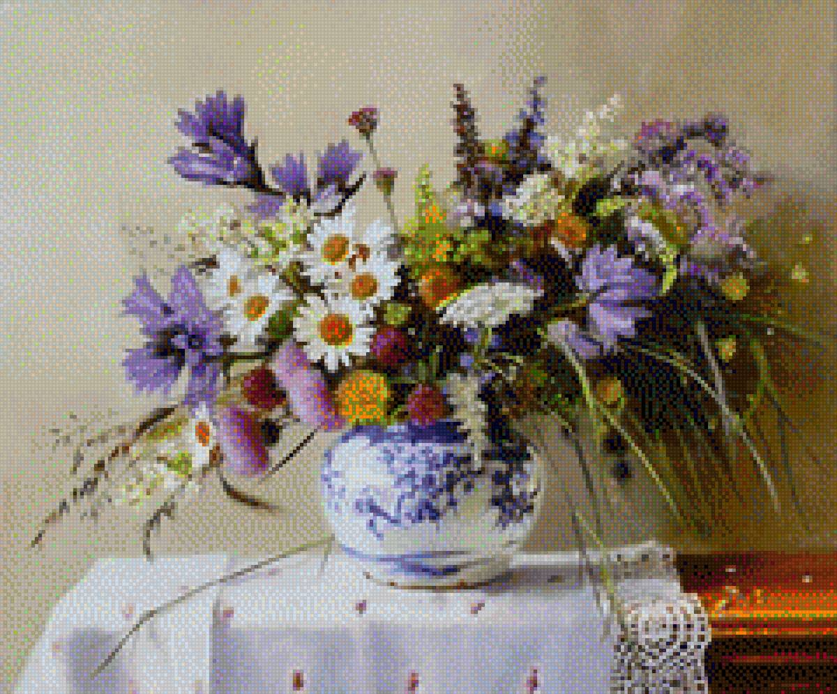 Ваза с полски цветя - цветя - предпросмотр