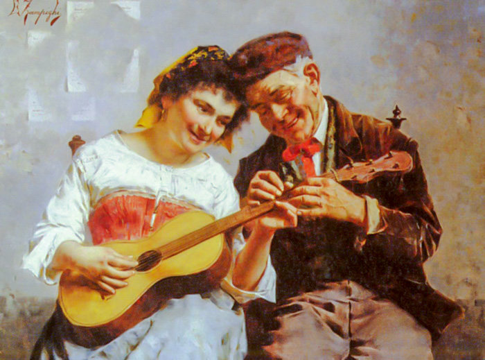 A Private Concert. - eugenio zampighi painter.people. - оригинал