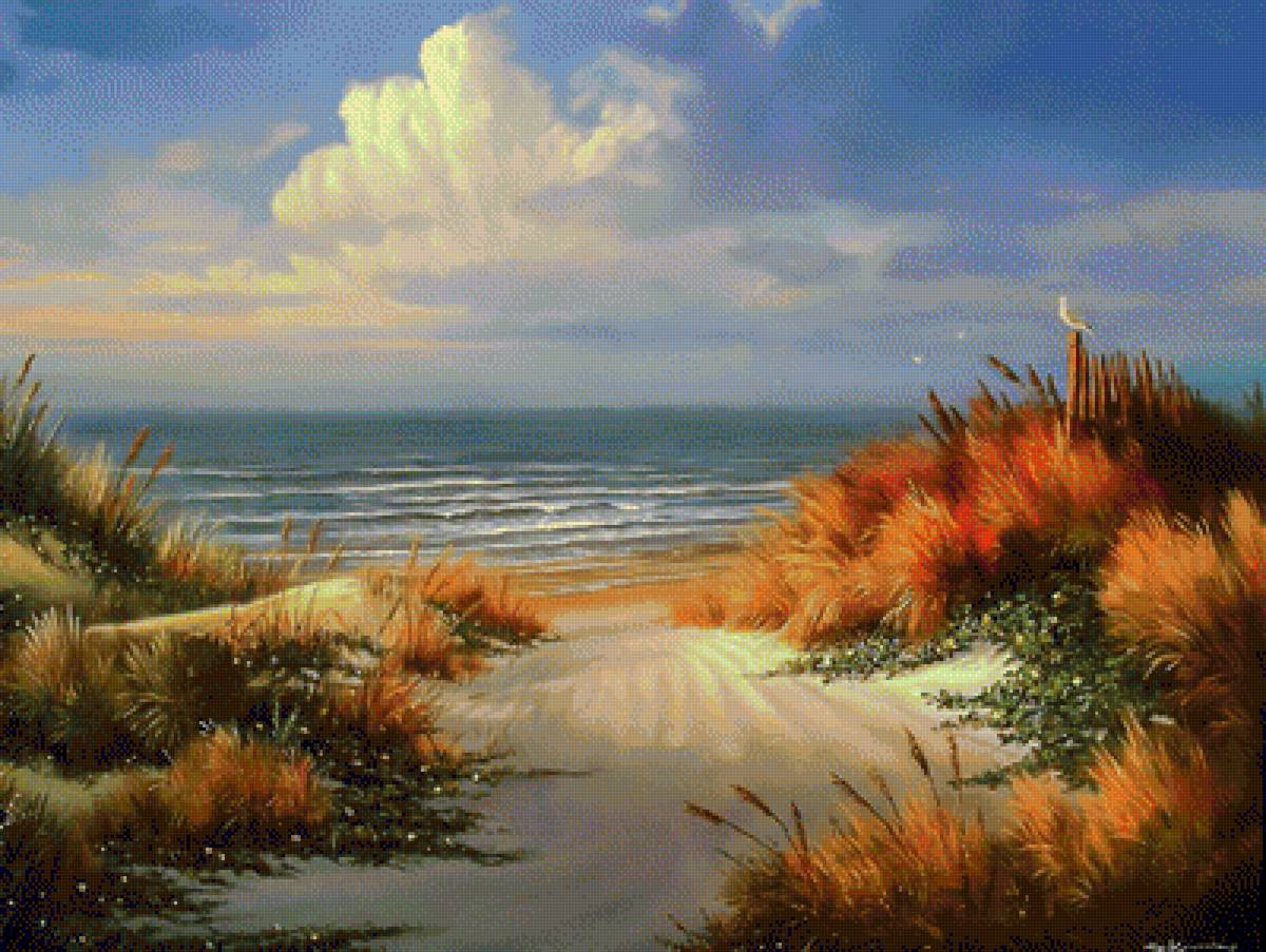 Quiet Shores. - george kovach art.seascape.birds. - предпросмотр