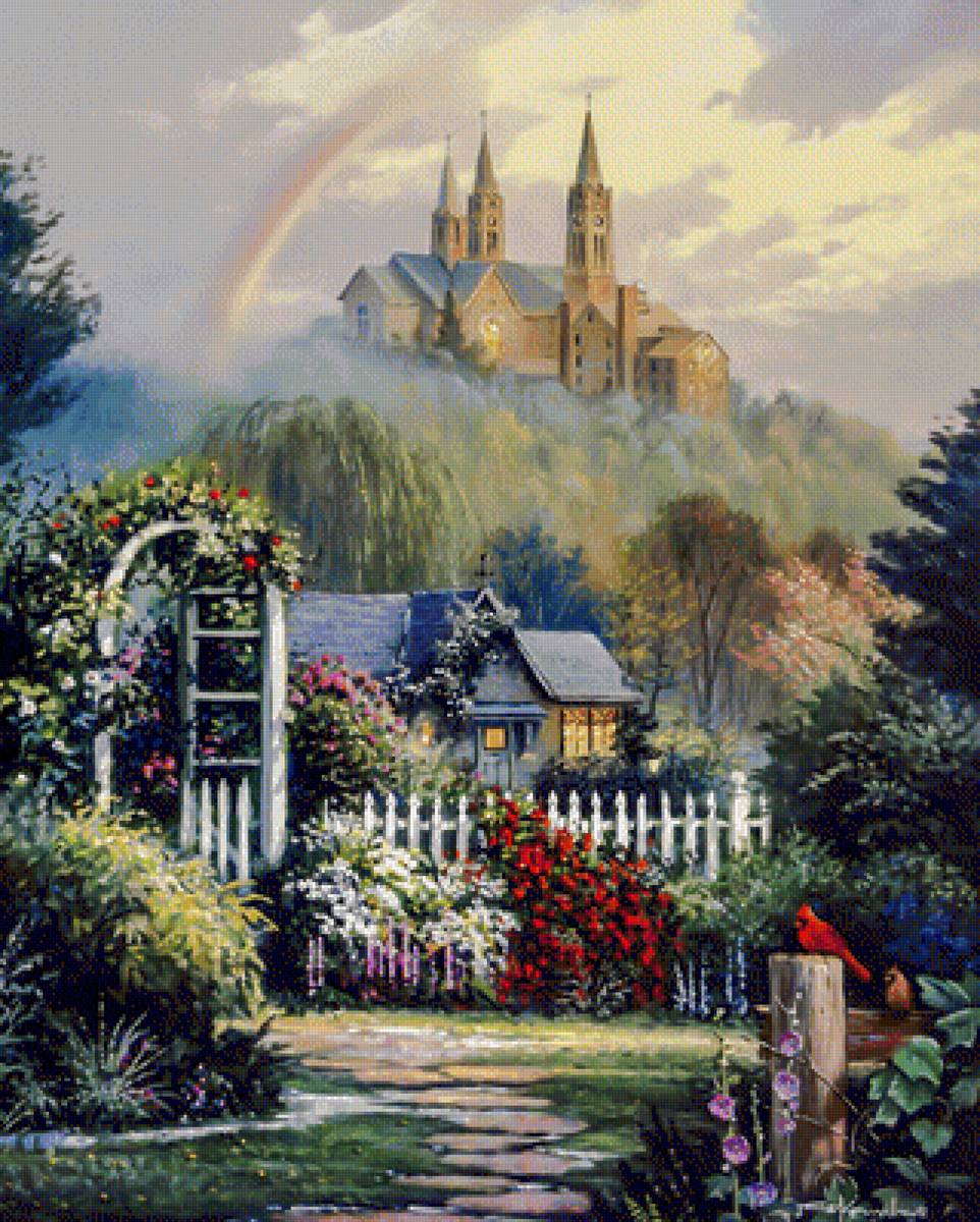 The Covenant. - george kovach art.scenary.flowers and gardens. - предпросмотр