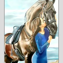 Схема вышивки «Девушка и конь2.»