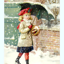 Оригинал схемы вышивки «Девочка под зонтом.» (№1953190)