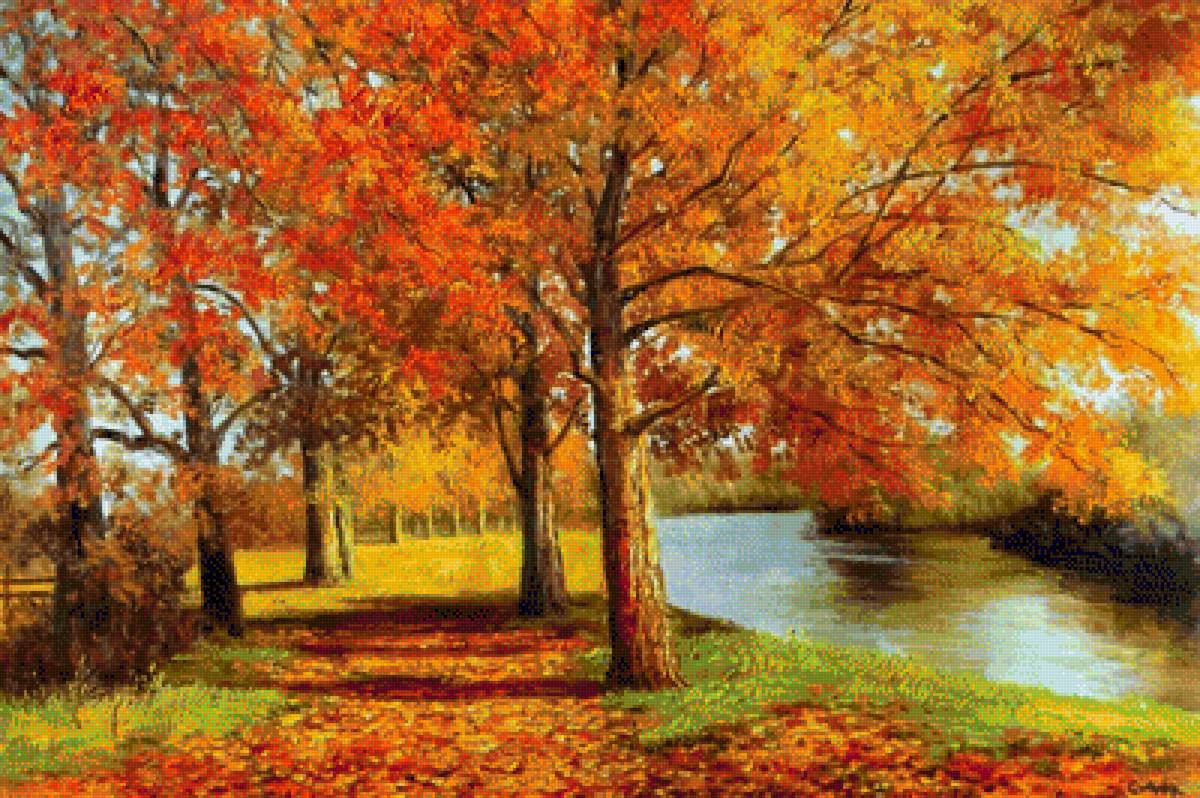 осень - осень, парк, река - предпросмотр