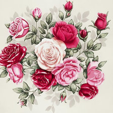Оригинал схемы вышивки «Розовый букет.» (№1953440)