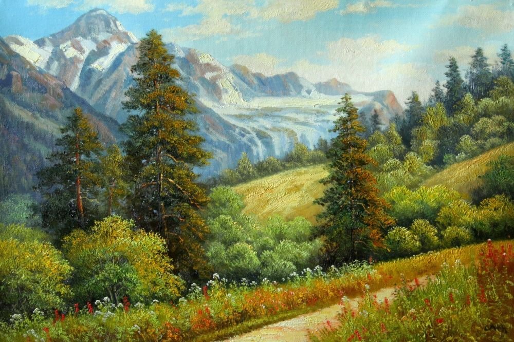 горный пейзаж - сосны, горы - оригинал