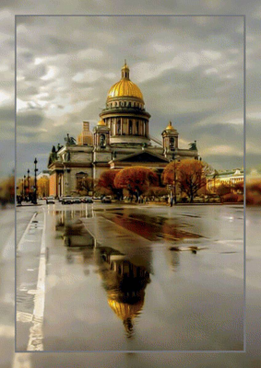 Питер. Городской пейзаж. - лужи., улица, пейзаж, городской - предпросмотр