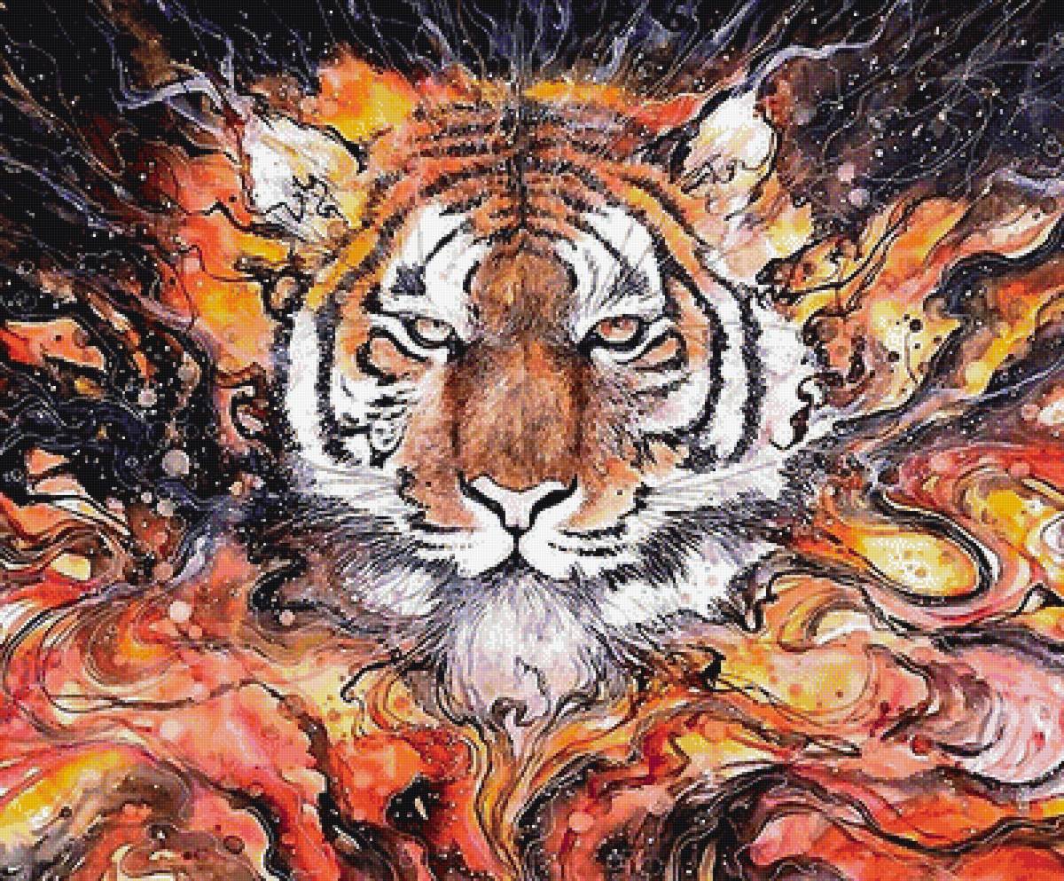 Тигр арт краски