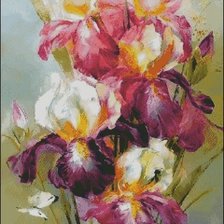 Схема вышивки «ирисы»