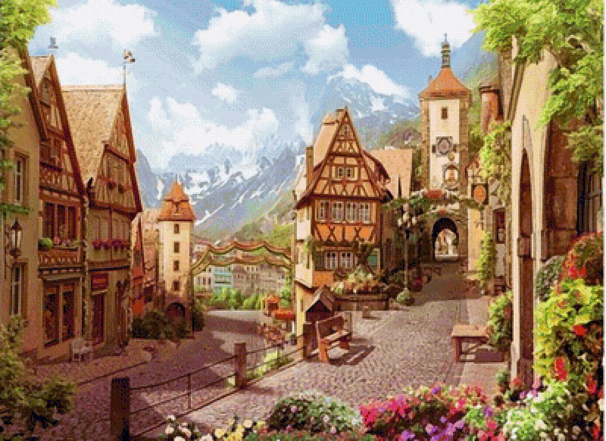 старый город - горы, старый город, улочка, городской пейзаж - предпросмотр