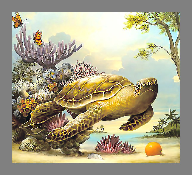Серия "Водный мир" - водный мир, черепаха - оригинал