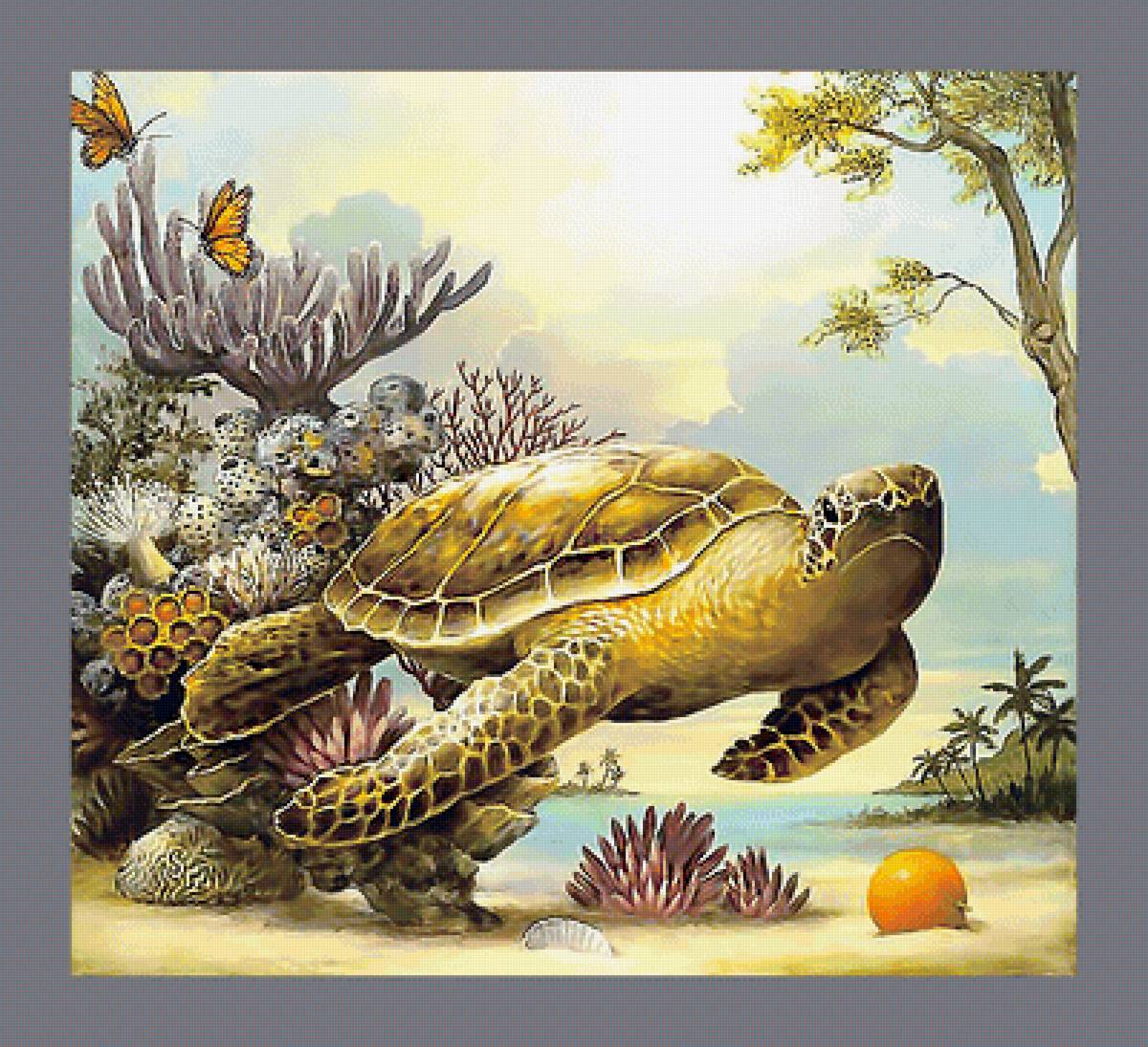Серия "Водный мир" - черепаха, водный мир - предпросмотр