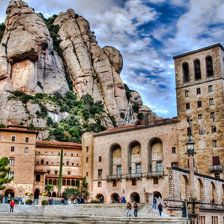 Montserrat Mountain with the Monastery.Catalonia.