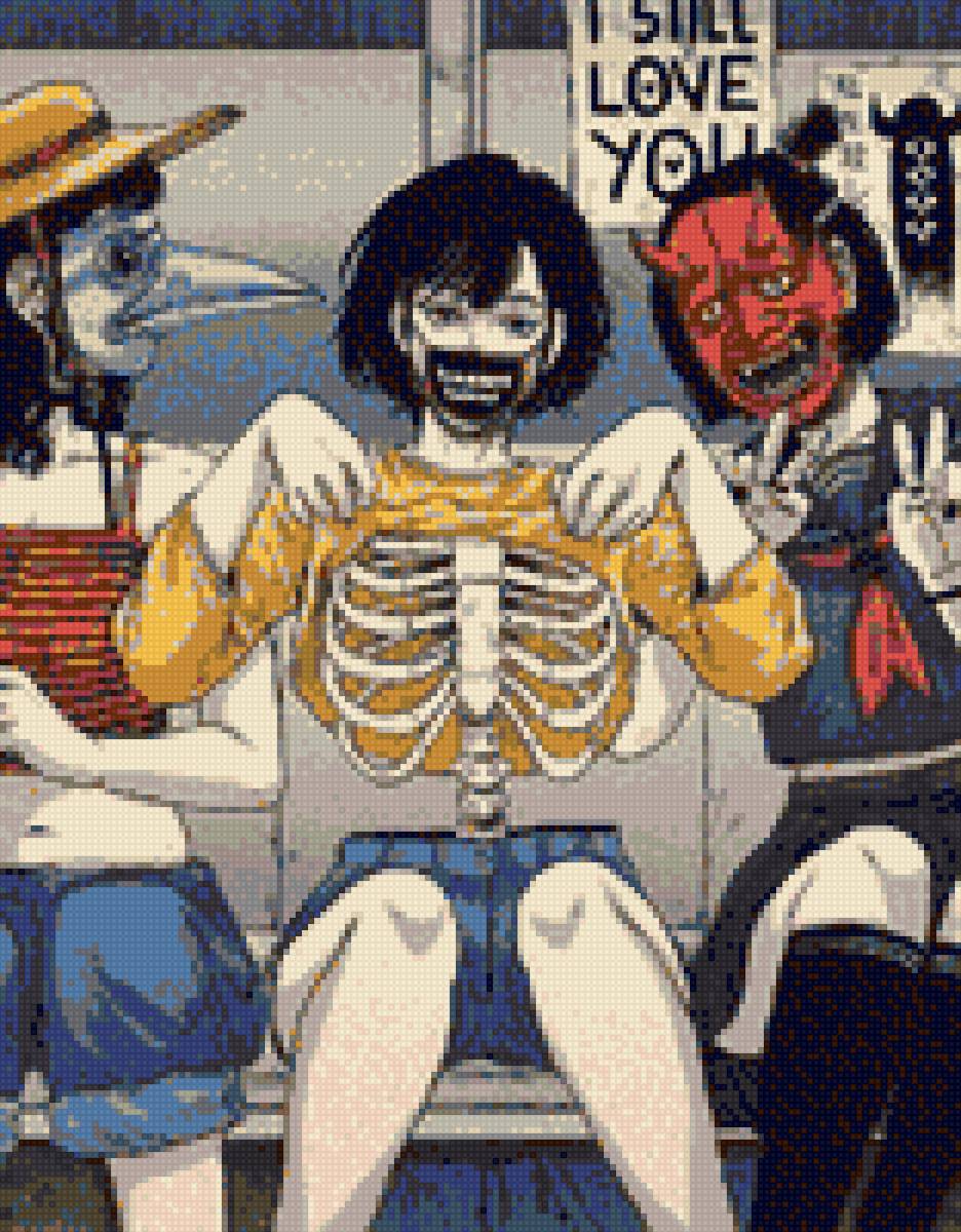 Пустой - маски, цветной, скелет, аниме - предпросмотр