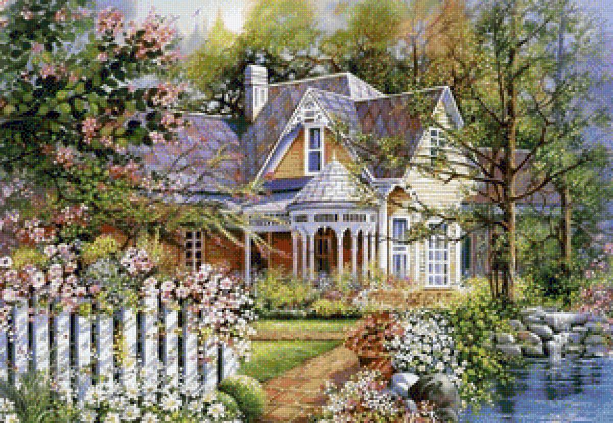 Приказен дом - домик, пейзаж - предпросмотр