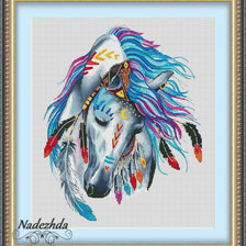 Схема вышивки «Индейская лошадь»