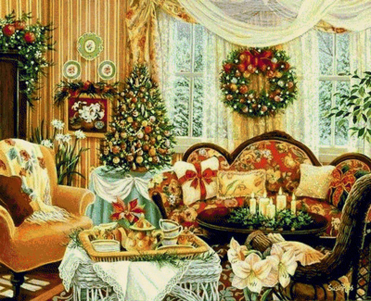 №1955415 - комната, интерьер, елка, праздник, рождество - предпросмотр