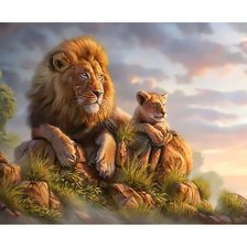 Лев и львёнок.