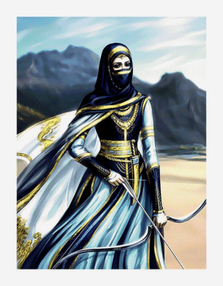 Арабские сказки. - лук, восточная, девушка, фентези. - предпросмотр