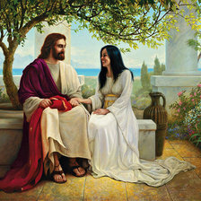 Оригинал схемы вышивки «Иисус Христос и Мария Магдалена» (№1956659)
