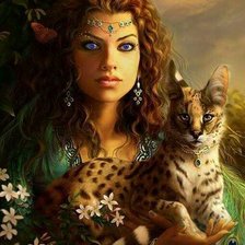 Схема вышивки «dama su kate»