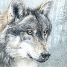 Схема вышивки «волк»