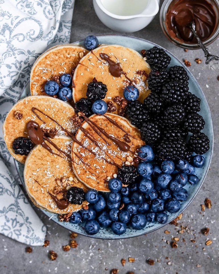 Оладушки - ленка, блины, синее, оладьи - оригинал