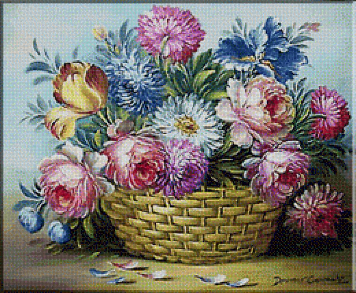 Кошница с цветя - цветя - предпросмотр