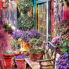 Схема вышивки «цветы на улице»