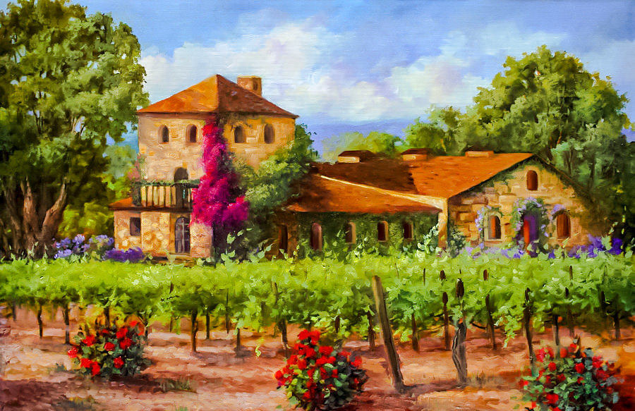 Winery Painting. - scenarys.flowers and gardens. - оригинал