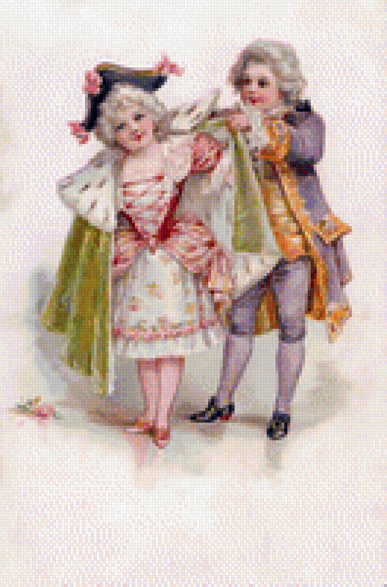 джентельмен - дети винтаж старая открытка - предпросмотр