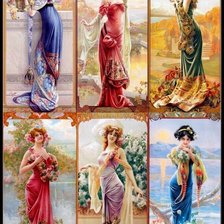 Схема вышивки «6 девушек»