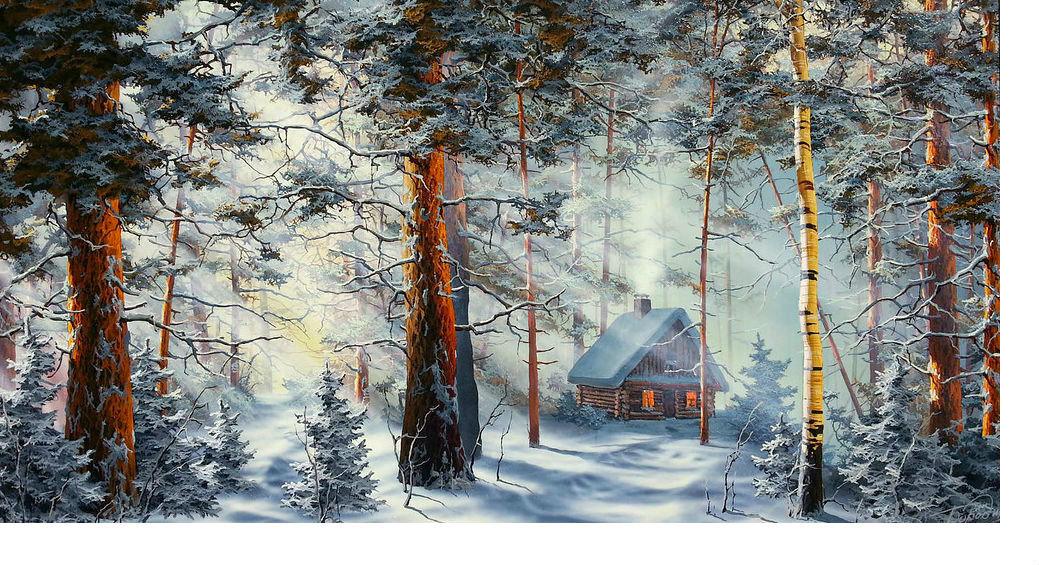 Домик в лесу - домик, зима, лес - оригинал