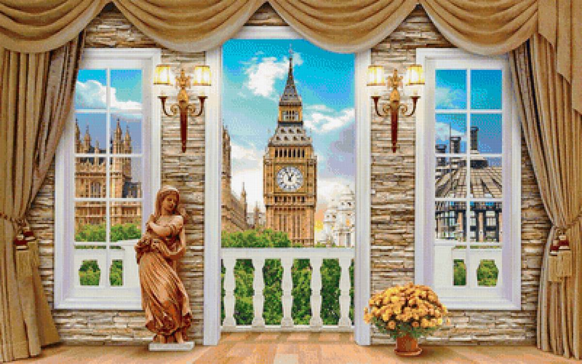 Лондон из окна - лондон, окно, городской пейзаж - предпросмотр