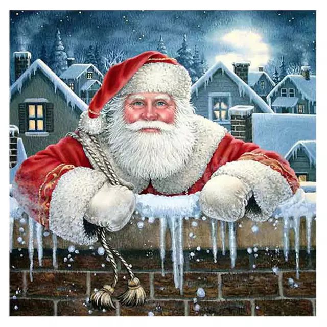 Новый нод - подарки, новый год, крыша, дед мороз, зима - оригинал