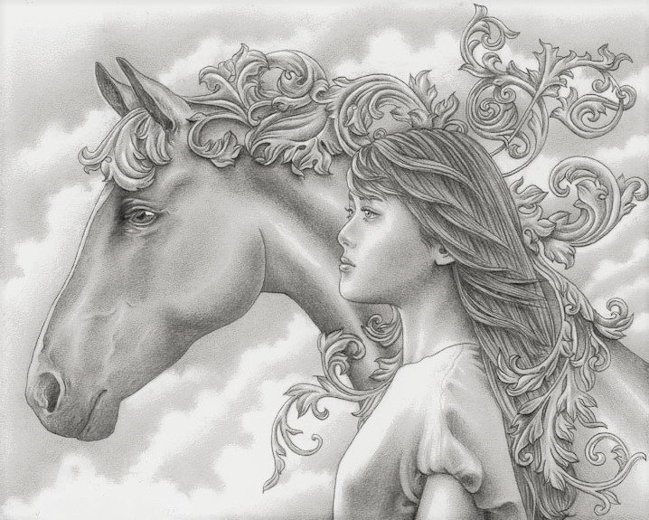 NIÑA CON CABALLO - 400 x 320 - оригинал