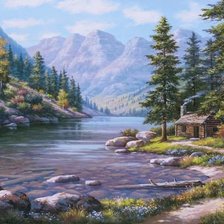 Схема вышивки «пейзаж»