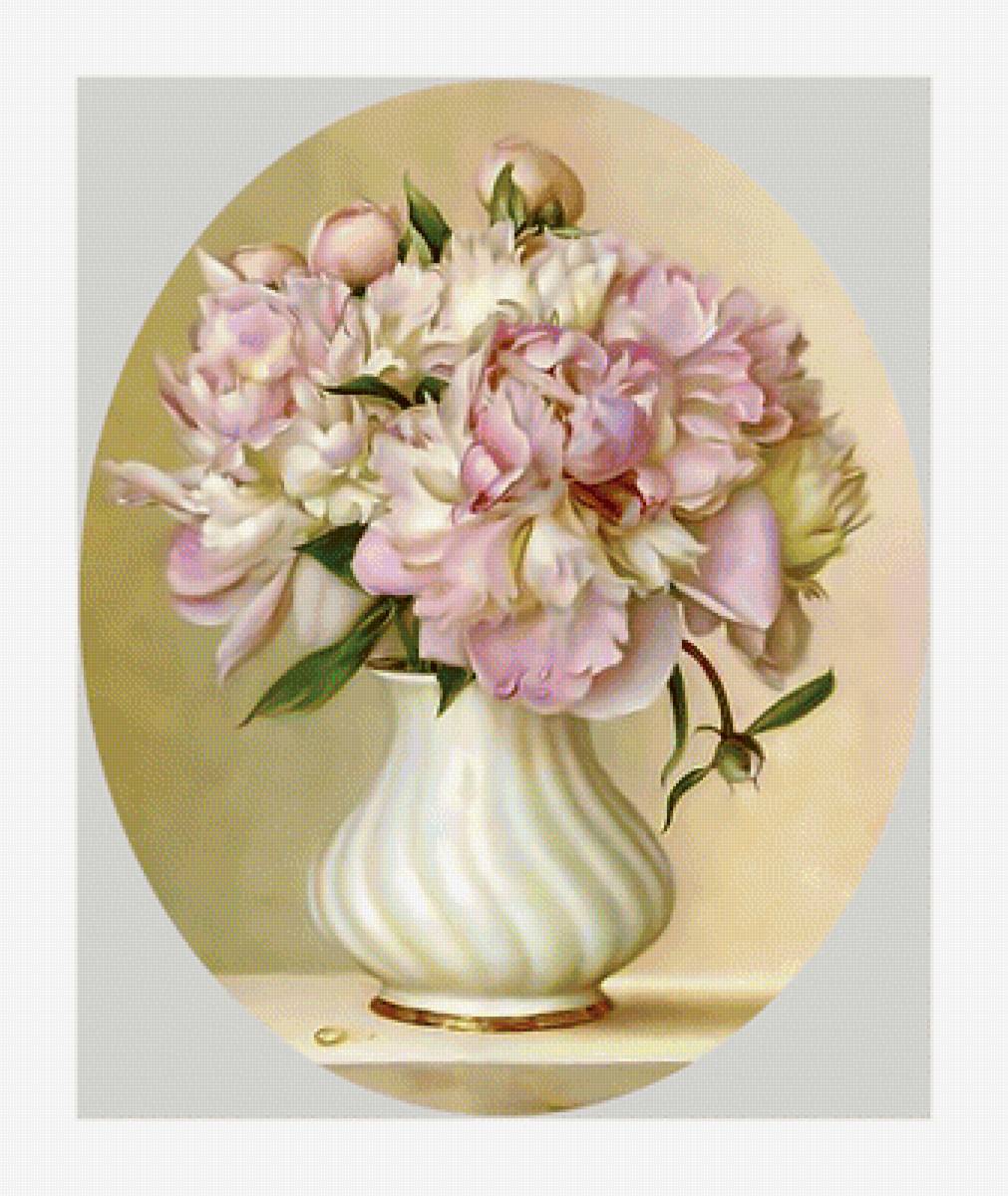 Пионы.Букет. - букет, картина., пионы, ваза, цветы, живопись - предпросмотр