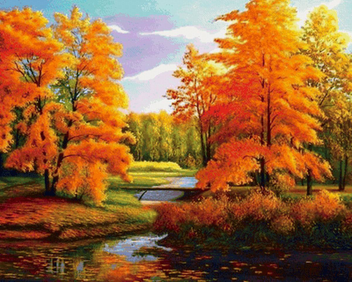 пейзаж - осень.речка. - предпросмотр