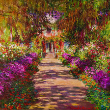 Оригинал схемы вышивки «A Pathway in Monets Garden. (Giverny).» (№1960197)