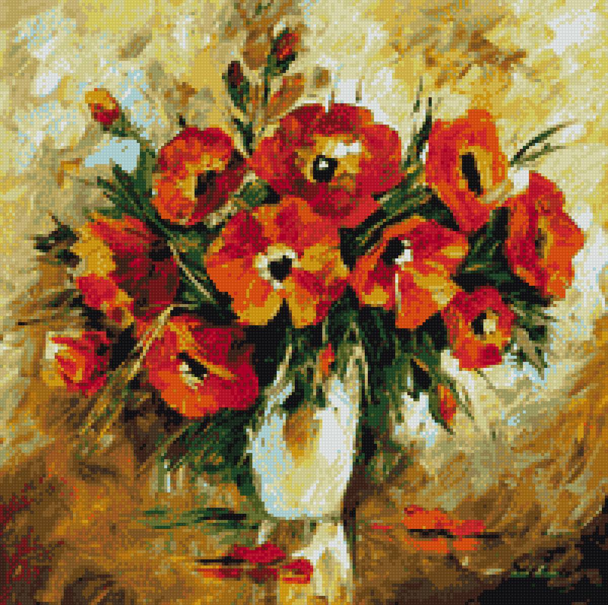 маки - маки, ярко, букет - предпросмотр