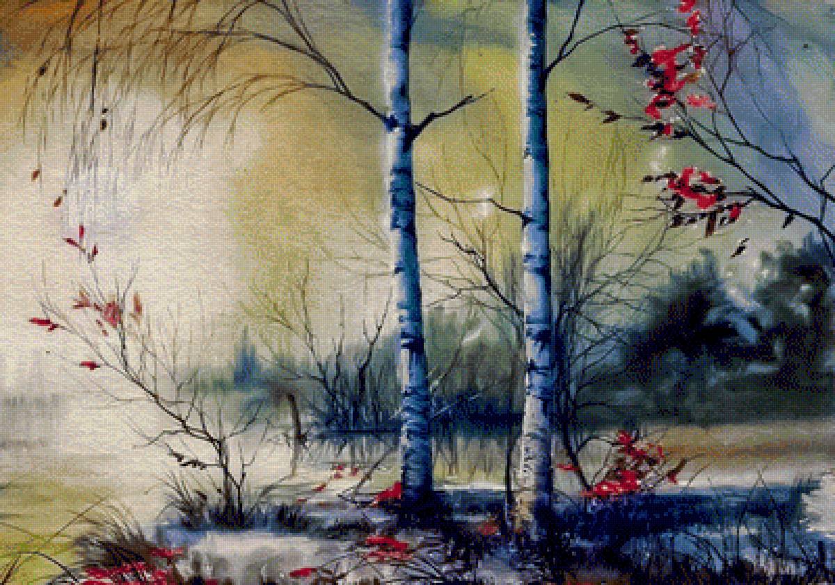 Birches. - beata gugnacka paintings.scenarys. - предпросмотр