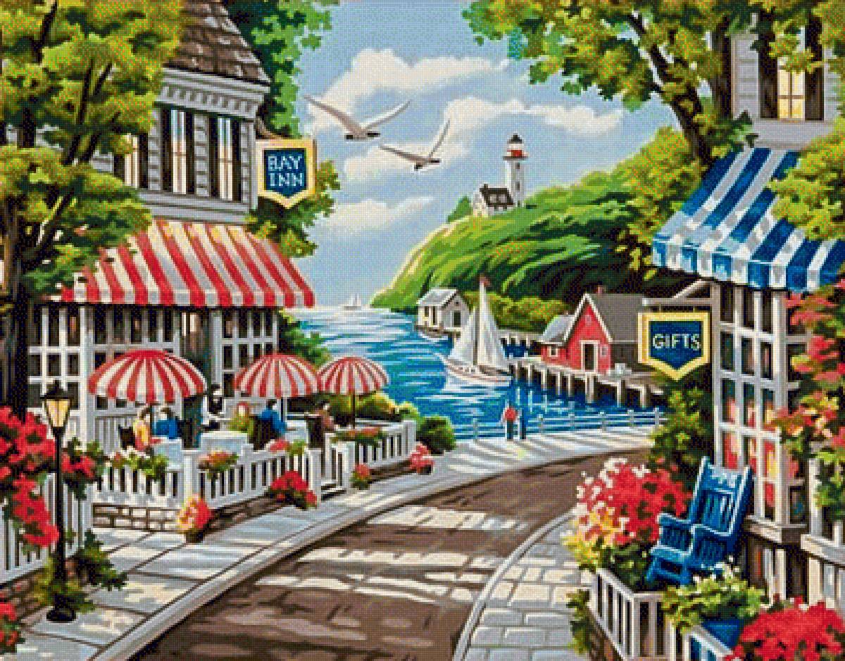 Cafe by the Sea. - seascenes.people.birds. - предпросмотр