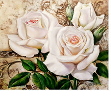 Оригинал схемы вышивки «Кремовые розы. 343/241, 63/44 см.» (№1962530)
