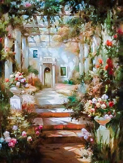 Entrance with Flowers. - scenarys.flowers and gardens. - оригинал