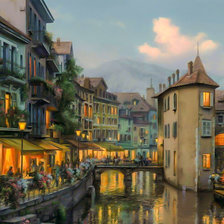 Схема вышивки «Evening in Annecy.»