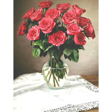 Оригинал схемы вышивки «Букет красных роз.» (№1963668)
