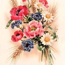 Схема вышивки «polné kvety»