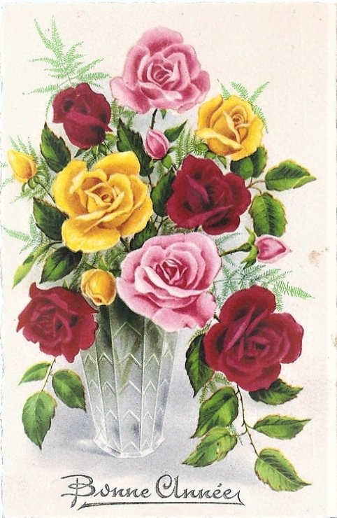 ruže,váza - оригинал