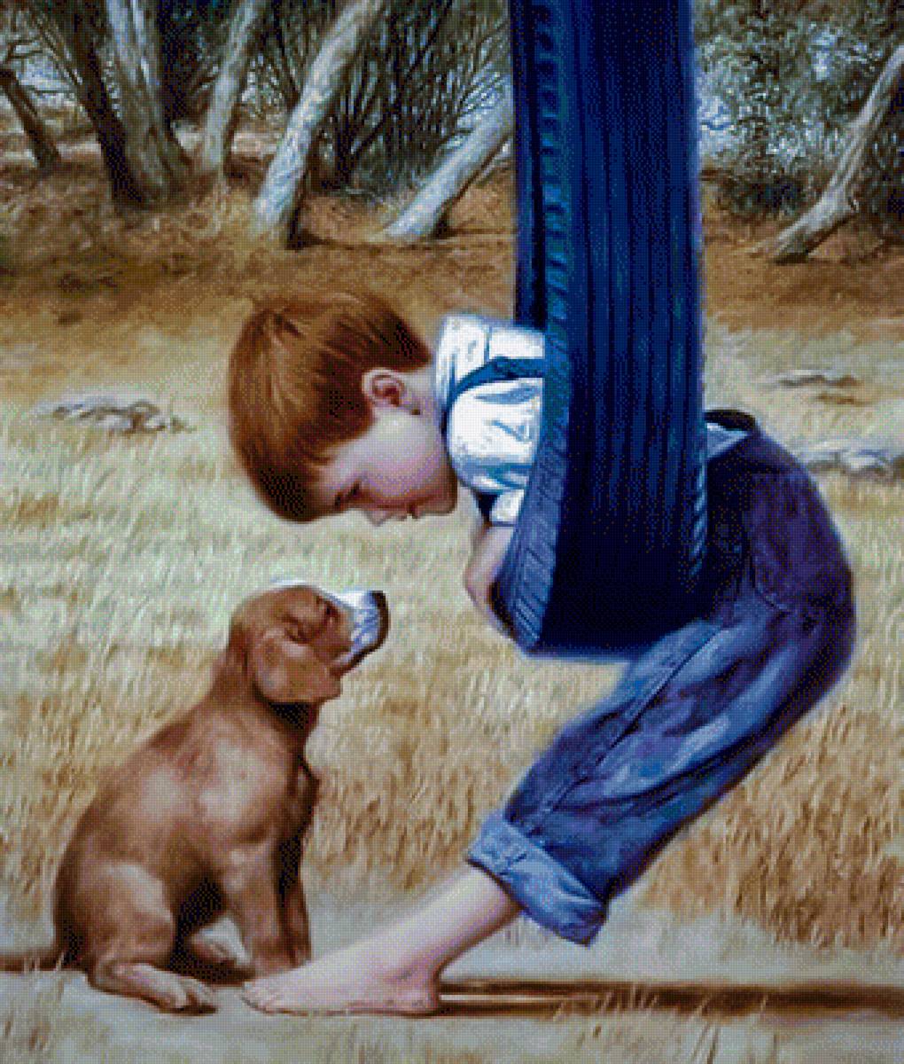Making Friends. - donald zolan paintings. children.animals. - предпросмотр